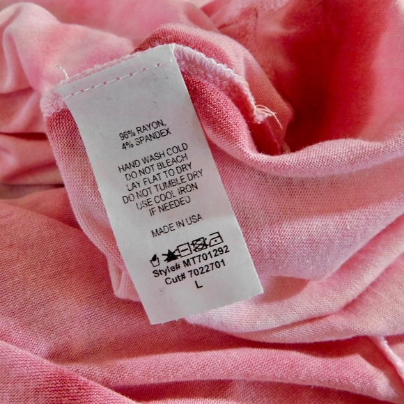 FREE PEOPLE FP Movement Tie Dye Off Shoulder Top Flutter Sleeve Pink Large - Picture 6 of 7